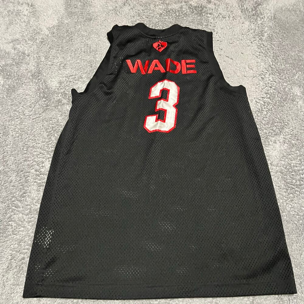Dwayne Wade Michael Jordan Jersey Mens Size Large #3 Black Red NBA Basketball